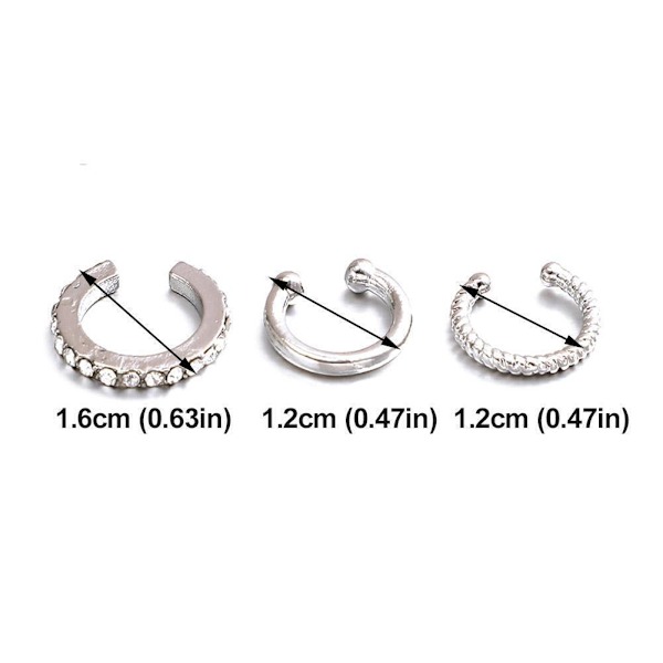 3st/set Dam Legering Örhänge Öronmudd Brosk Icke U4U7 W2I5 V3N1 ∫σ R6C4 Golden A