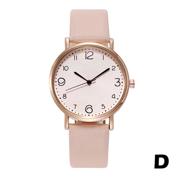 Damklockor för kvinnor, armbandsur i kvarts, analogt, casual, läder Beige One size