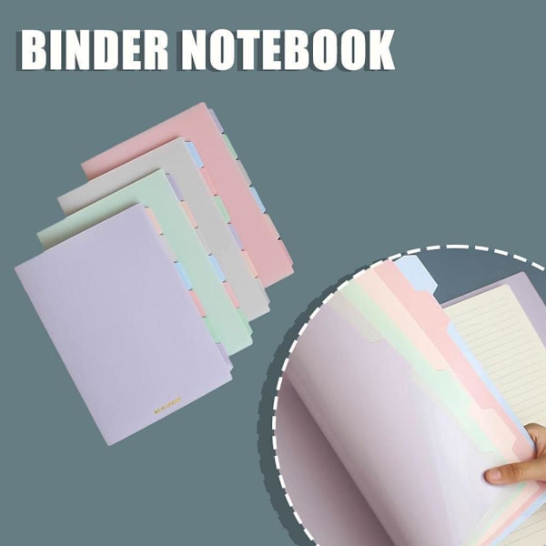 A5 Löstagbar Ringpärm Anteckningsbok Linjerad Pastellfärger Skolmaterial Blue  A5