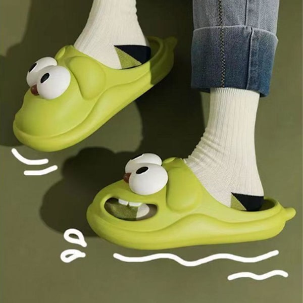 Halvtofflor Sommar Strand Söta Stora Ögon Flip Flops Kawaii Sandal Kul✨s P1W Z1G3  green 36/37