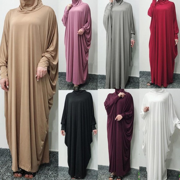 Ramadan One Piece Böneklänning Plagg Kvinnor Hooded Abaya black One Size