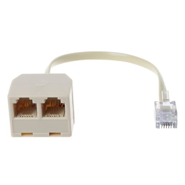 Telefon Splitter, RJ11 6P4C 1 Hane till 2 Hona Adapter, 2 RJ11 Way G9V0 R3U4!