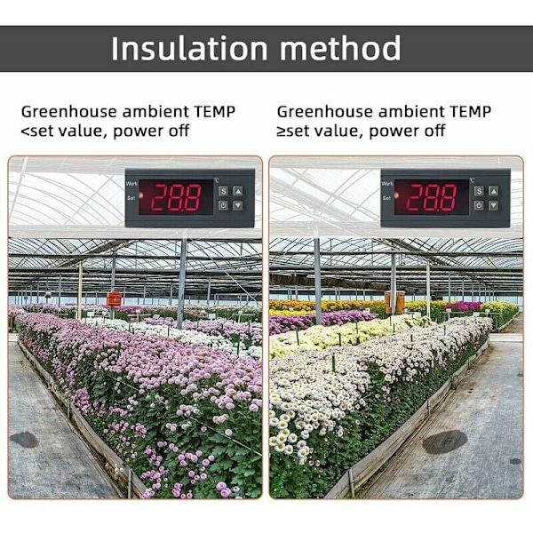 Termoelement Temperaturregulator Digital Temperaturregulator med Sensor för Kyl Frys Temperaturstyrda System -40120°C 220V AC