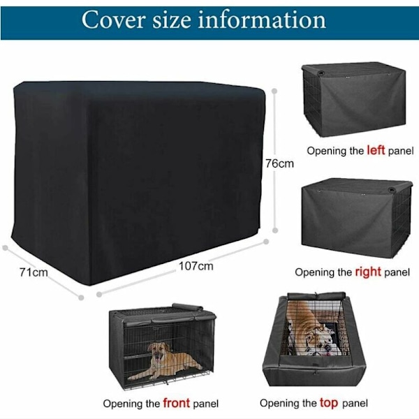 Solid inomhus hundbur, ljusskyddad multifunktionell hundbur, 420D Oxford tygmaterial (utan hundbur) (110×73×76cm)