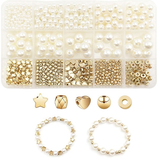 720 st pärlor 15 fack smycken DIY-kit - Perfekt för DIY-smycken, armband halsband