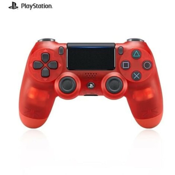 För Sony PS4 Controller PlayStation 4 Wireless Controller BT Gamepad Gamepad Ersättning (Transparent Röd)