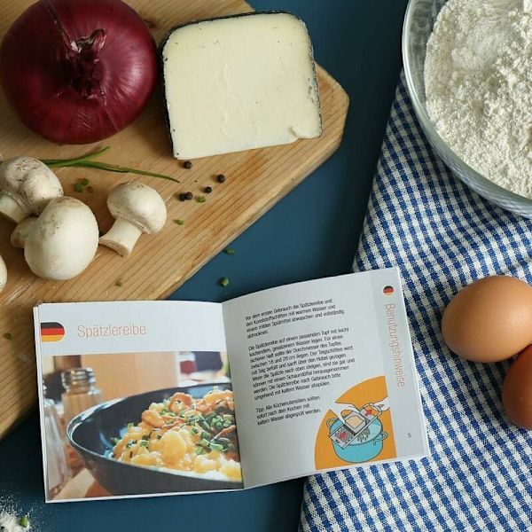 Spaetzle-rivare i rostfritt stål – Den perfekta formen för att göra dina hemlagade spaetzle, alsacisk pasta och knoepfles