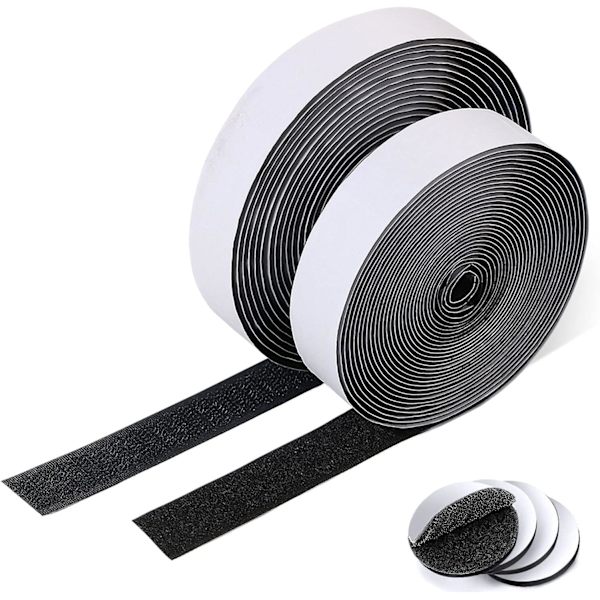 Dubbelsidig självhäftande tejp, starkt självhäftande kardborreband, 20 mm x 8 m, självhäftande kardborreband, för fotoramar, mattor, myggnät