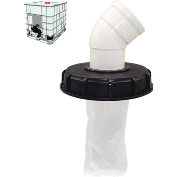 45°IBC Tanklock med tvättbart nylonfilter för 1000 liters IBC-regnvattentank, IBC-lockfilter IBC-tanktillbehör, nylonregnvattenfilter 165 mm