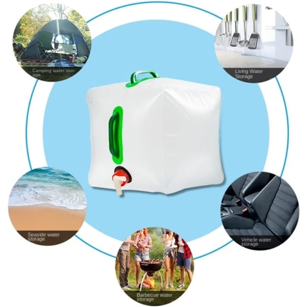 Fällbar Bärbar hink Utomhus 20L hopfällbar väska Bärbar behållare med stor kapacitet Vattenkokare PVC-hink Campingutrustning
