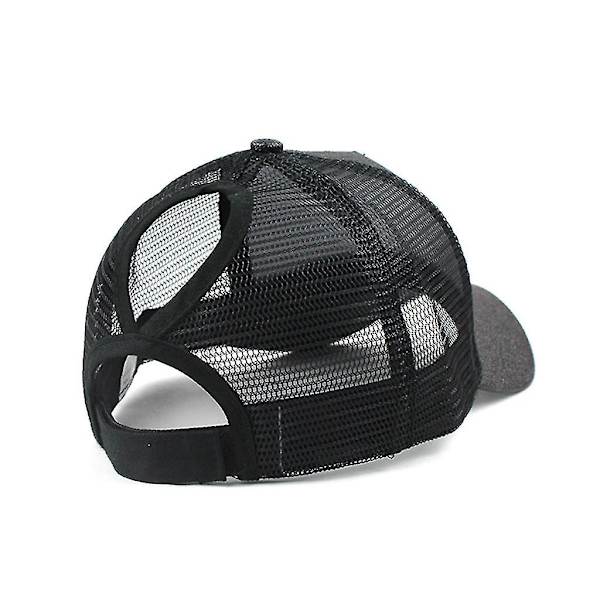 Hästsvans Messy Bulls Trucker Vanlig cap Unisex glitterhatt vuxen Svart