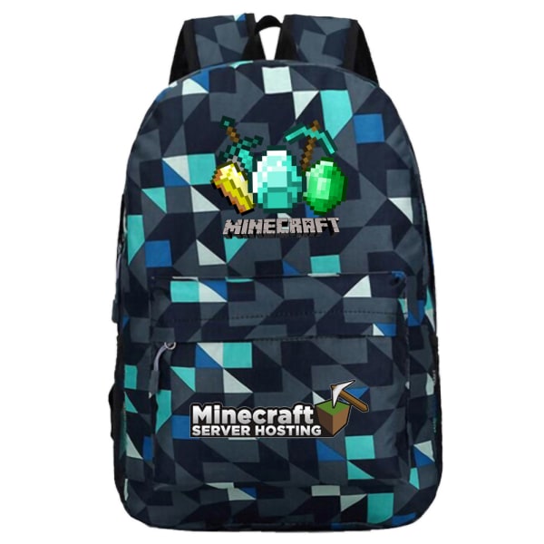 Minecraft Ryggsäck Student Ryggsäck Blue Grid ~ 5