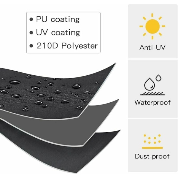Skyddande överdrag för strandstolar, överdrag för strandkorg, 210D Oxfordtyg vattentätt anti UV svart