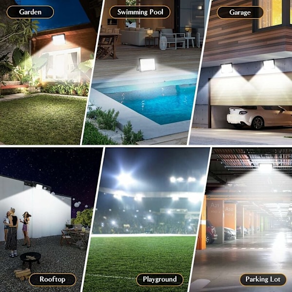 Utomhus 200W LED-strålkastare, 20000LM 6000K Kallt vitt IP66 Vattentät Utomhus LED-lampor för trädgård, garage, uteplats, lada, gård