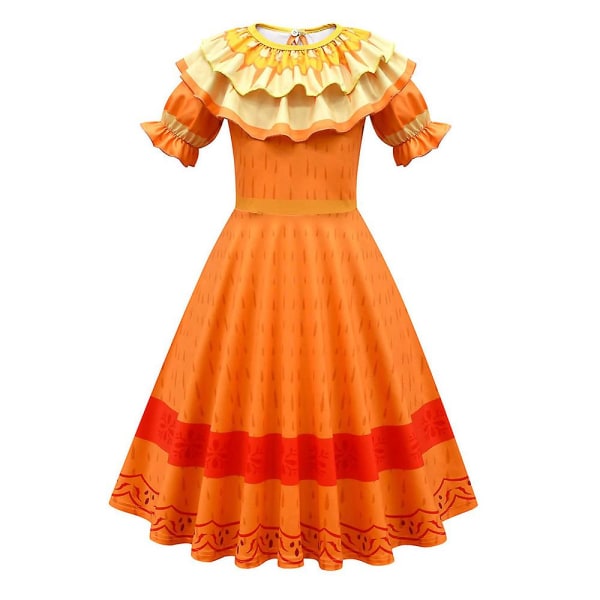 Encanto Pepa Barn Flickor Cosplay Kostym Fancy Dress Up Karnevalsfest Prinsessklänningar 9-10 år