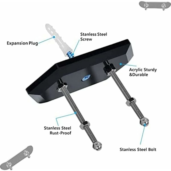Skateboard väggfäste skateboardhängare - Set med 3 skateboard väggfästen för visning och förvaring