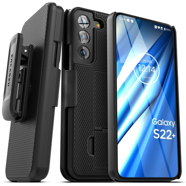 Inkapslad DuraClip Designad för Samsung Galaxy S22 Plus case, tunt phone case med hölster
