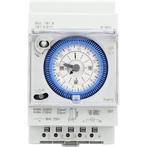 – Analog timer med synkronmotor och dagsprogram, timer, 36VAC/DC