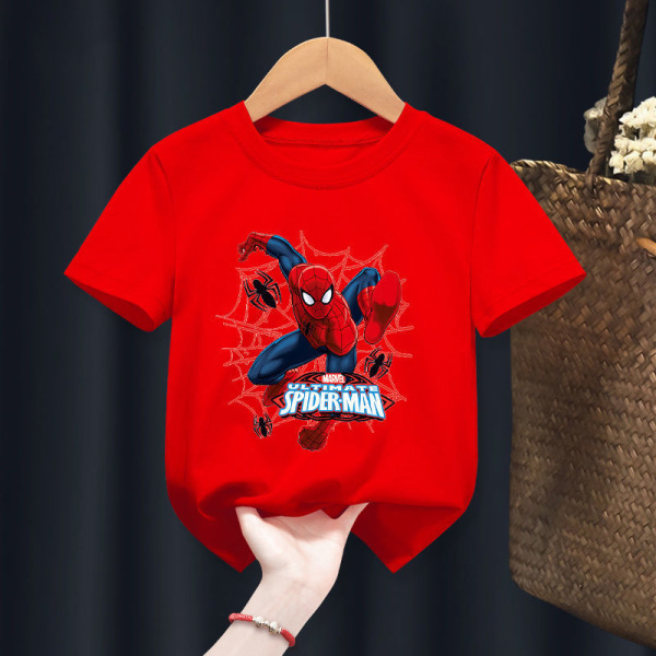 Wang Wang Team Barn T-shirt Pojkar T-shirt F16 Spider Man Röd 150
