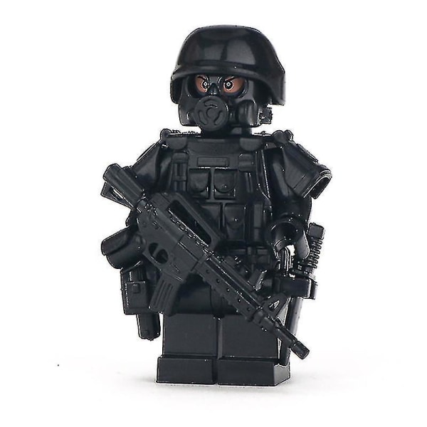 6 st Moc Swat City Mini Militära vapen Playmobil Figurer Byggklossar Minileksaker null ingen