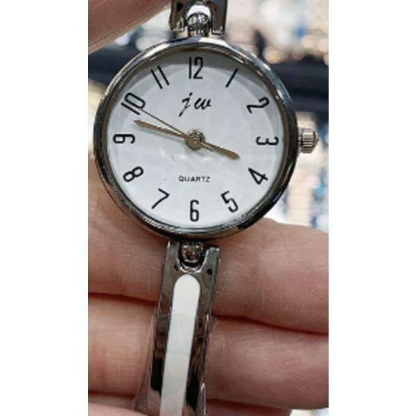 Enkel digital JW watch, moderiktig watch, kvinnlig watch silver shell leucorrhea