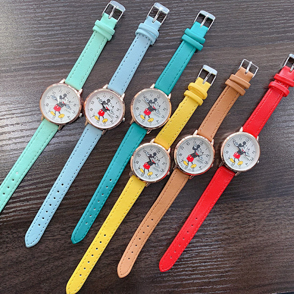 Enkel Mickey Mouse- watch Studentklocka Dammode Watch Yellow