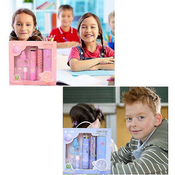 Skolmaterial Papper Presentkartong med brevpapper 8 st blå ingen