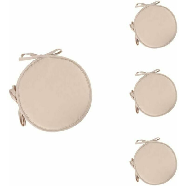 Set med 4 runda sittdynor Runda stolsdynor Stolsdynor Kudde för matsal Trädgård Hemmakontor Kök (Beige)