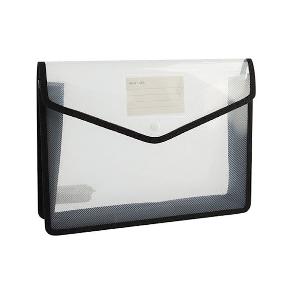 A4 plastficka, 3 st transparenta kuvert med tryckknapp, expanderbar dokumentmapp, svart, blå, rosa, 33*7*24,9 cm
