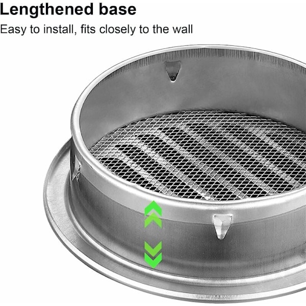 100 mm metallventilationsgaller Väderskyddsgaller med insektssäkert ventilationsgaller Ventilationsgallerlameller