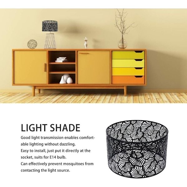 Modern lampskärm enkel stil ihålig design ljusskydd heminredning för E14 E27 glödlampor