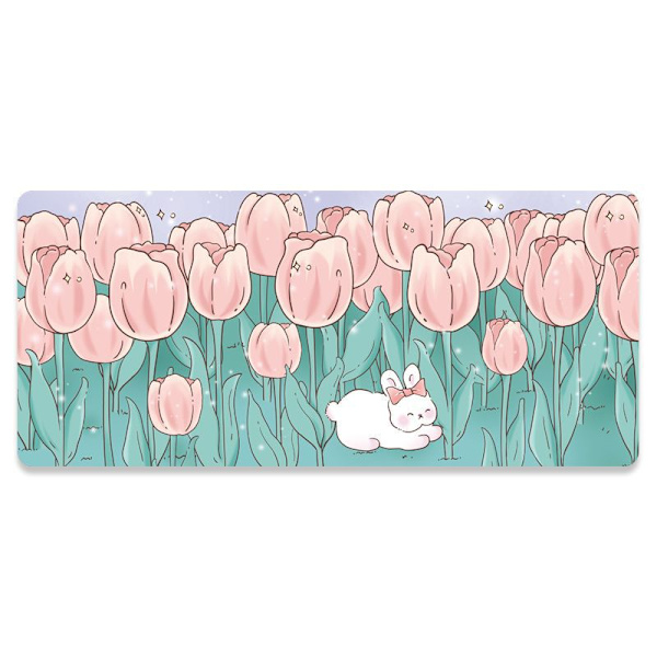 Narcissus tangentbord musmatta stor, vattentät och lätt att rengöra, halkfri bas lång skrivbordsdyna, sömkanter Blue