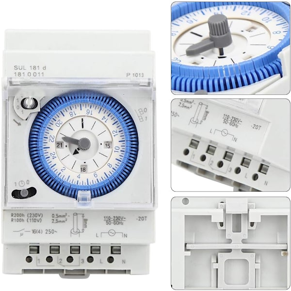 – Analog timer med synkronmotor och dagsprogram, timer, 36VAC/DC