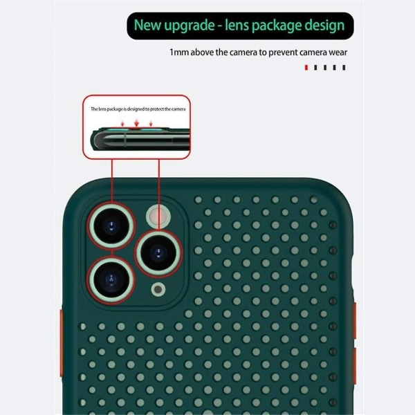 Värmeavledning phone case, andningsbart ihåligt case Röd iPhone 12 Pro Max
