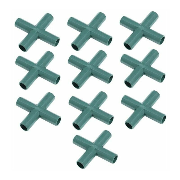 Plast Ram Kopplingar Kopplingar Höger Hörn Rör Kopplingar Växthus Bygg Kopplingar 16mm 4 Vägs Kors 10st