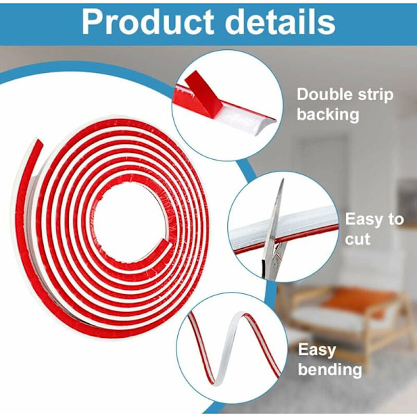 5m Flexibel Kvartstavslist Vattentät Kvartstav PVC Klister Kvartstav Plast PVC Kvadrant för Väggfogar Storlek L 27mmx20mm