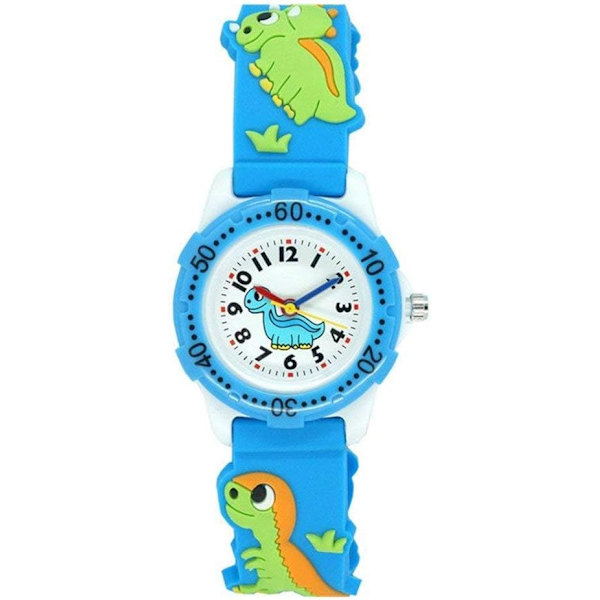 Fashionabla 3D tecknade watch för pojkar och flickor vattentät elektronisk watch trendig watch Light blue