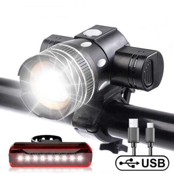 5000 lumen cykellampa, uppladdningsbar, vattentät, starkt ljus, 6 timmars cykling, mountainbike, landsväg, säkerhet, pendlarficklampa med 3 lägen