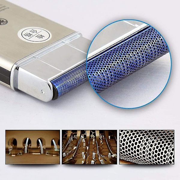 Kompakt rakapparat för män - sladdlös USB laddningstrimmer för ansiktet, perfekt för resor - silverfinish
