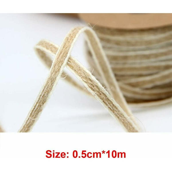 Set med 2 rullar jutesnöre för bröllopsdekoration 0,5 cm x 10 m
