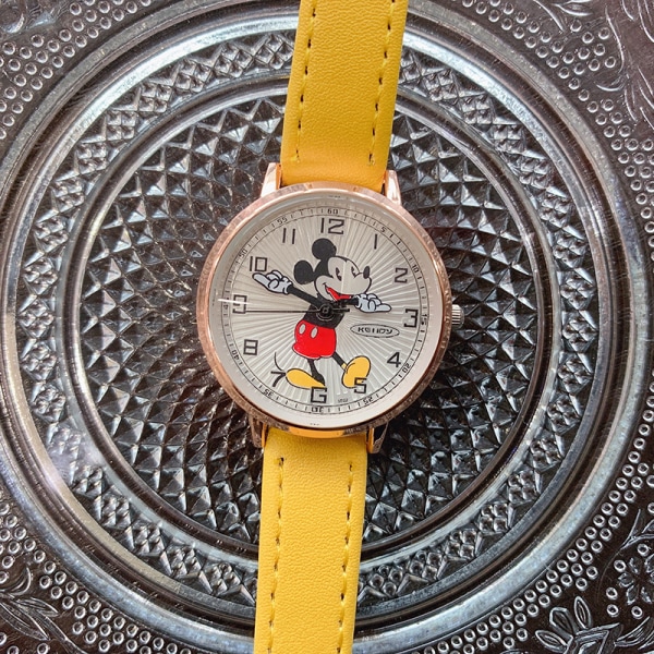 Enkel Mickey Mouse- watch Studentklocka Dammode Watch Yellow