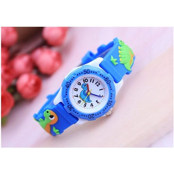 Fashionabla 3D tecknade watch för pojkar och flickor vattentät elektronisk watch trendig watch Light blue
