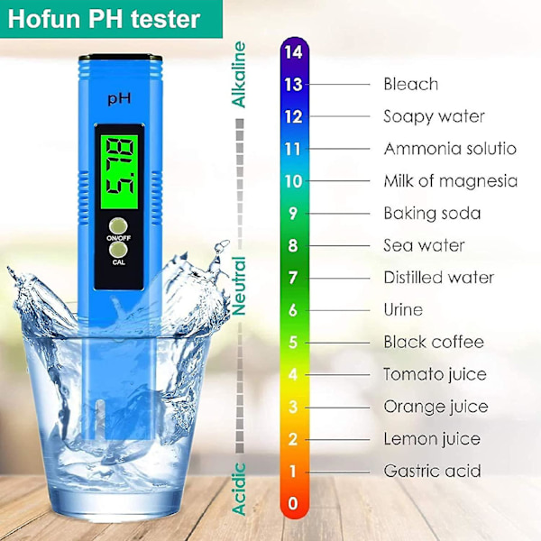 Ph Tester Digital Ph Meter Professionell Ph Pen med 0,01 Ph Hög noggrannhet 0-14 Ph Mätområde Idealiskt vatten Ph Tester Kompatibel med null ingen