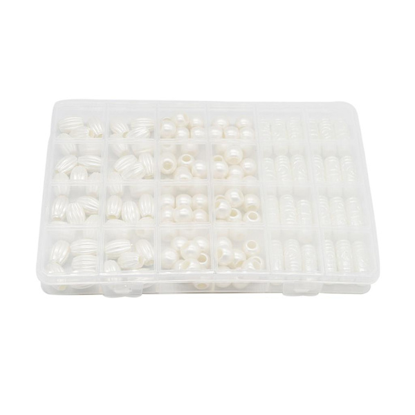 128 stycken Imitation Pearl Resin Pärlor Ihåligt rör Ivory White Dreadlock Hårpärlor DIY Smycken Hårflätning Tillbehör Dekoration