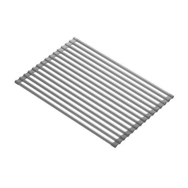 Vattenrullgardin diskbänk avloppsdiskställ hopfällbart avloppsformsäkert silikon rullbart diskställ - 52x30 cm svart