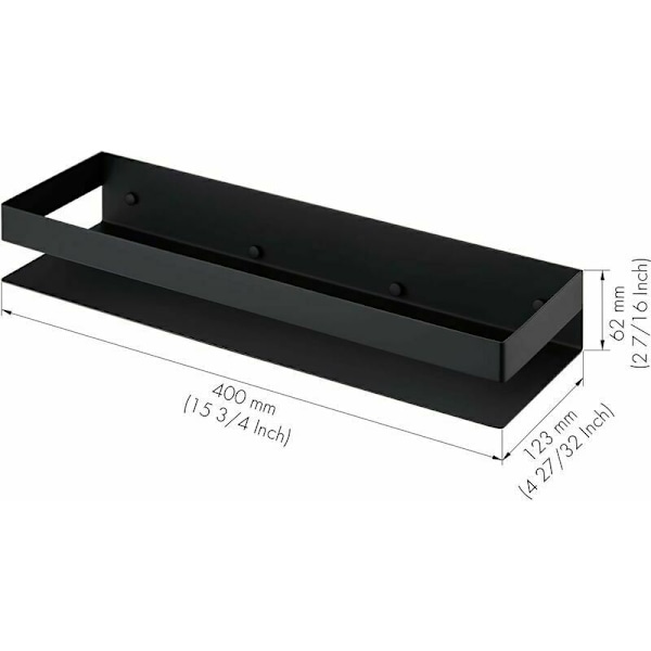 Vägghylla 40CM Modern Badrum Duschhylla SUS304 Rostfritt Stål Matt Svart,