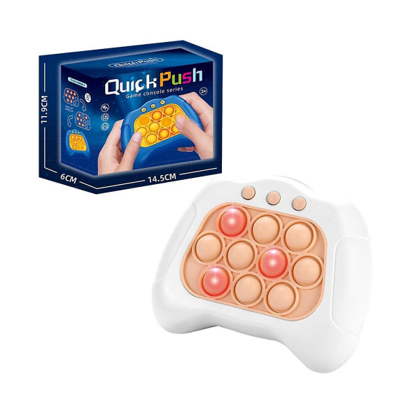 Elektroniskt spel Light Push Bubble Poplight Fidget Game Speed​​Quick Push Up Bubble Stress Toy Vit Vit ingen