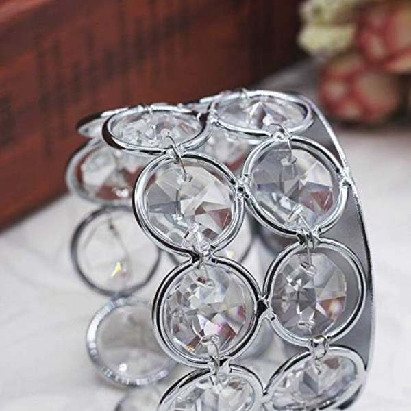 Silver Crystal Tea Aromatherapy Holder-Set om 6 för bröllop mors dag dekorationer bordsdekorationer gåvor