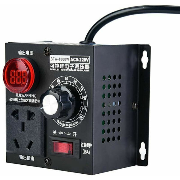 AC 220V 9A 4000W SCR Dimmer Spänningsregulator Motorfläkt Regulator Hastighetsregulator Dimmer