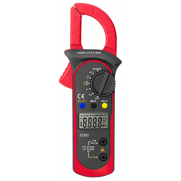 Digital klämmamätare, automatisk mätmultimeter och voltmeter, spänningstestare mätkontinuitet, dioptest